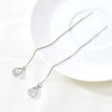 Vintage Gold Color Bar Long Thread Tassel Drop Earrings for Women Glossy Arc Geometric Korean Fashion Jewelry Hanging Pendientes daiiibabyyy