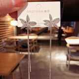 Vintage Gold Color Bar Long Thread Tassel Drop Earrings for Women Glossy Arc Geometric Korean Fashion Jewelry Hanging Pendientes daiiibabyyy
