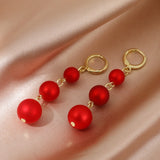 Vintage Gold Color Bar Long Thread Tassel Drop Earrings for Women Glossy Arc Geometric Korean Fashion Jewelry Hanging Pendientes daiiibabyyy