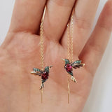 Vintage Gold Color Bar Long Thread Tassel Drop Earrings for Women Glossy Arc Geometric Korean Fashion Jewelry Hanging Pendientes daiiibabyyy