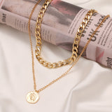 ZOVOLI Vintage Multi Layered Lock Portrait Pearl Round Coin Pendants Necklaces For Women Bohemia Gold Key Heart Long  Jewelry daiiibabyyy
