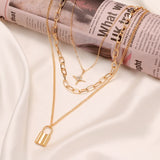 ZOVOLI Vintage Multi Layered Lock Portrait Pearl Round Coin Pendants Necklaces For Women Bohemia Gold Key Heart Long  Jewelry daiiibabyyy