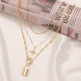 ZOVOLI Vintage Multi Layered Lock Portrait Pearl Round Coin Pendants Necklaces For Women Bohemia Gold Key Heart Long  Jewelry daiiibabyyy