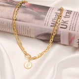 ZOVOLI Vintage Multi Layered Lock Portrait Pearl Round Coin Pendants Necklaces For Women Bohemia Gold Key Heart Long  Jewelry daiiibabyyy