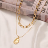 ZOVOLI Vintage Multi Layered Lock Portrait Pearl Round Coin Pendants Necklaces For Women Bohemia Gold Key Heart Long  Jewelry daiiibabyyy