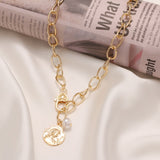 ZOVOLI Vintage Multi Layered Lock Portrait Pearl Round Coin Pendants Necklaces For Women Bohemia Gold Key Heart Long  Jewelry daiiibabyyy