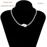 2021 New Fashion Baroque Pearl Chain Necklace Women Collar Wedding Punk Toggle Clasp Circle Lariat Bead Choker Necklaces Jewelry daiiibabyyy