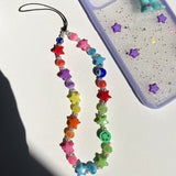 HangZhi 2021 New Acrylic Smile Flower Beads Chain for Mobile Phone Anti-lost Cord Strap Wristband Bracelet Multi-use Lanyard daiiibabyyy