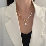 IPARAM Thick Chain Toggle Clasp Gold Necklaces Mixed Linked Circle Necklaces for Women Minimalist Choker Necklace Hot Jewelry daiiibabyyy