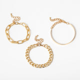 5Pcs/Set Bohemian Punk Cuban Chain Bracelets Set for Women Lock Snake Link Charm Bracelets Bangles Couple Fashion Wrist Jewelry daiiibabyyy
