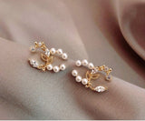 Korean New Fashion Rhinestone Hoop Earrings Shine Crystal Hollow Gold Color Round Circle Earring For Women Wedding Jewelry Gift daiiibabyyy
