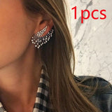 New Crystal Flower Drop Earrings for Women Fashion Jewelry Gold colour Rhinestones Earrings Gift for Party Best Friend daiiibabyyy