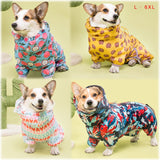 Welsh Corgi Dog Raincoat Jumpsuit Pet Clothing Waterproof Dog Clothes Golden Retriever Rain Jacket Costume Pet Outfit Rainwear daiiibabyyy