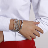 PuRui 4pcs Punk Curb Cuban Chain Bracelets Set for Women Miami Boho Thick Gold Color Charm Bracelets Bangles Fashion Jewelry daiiibabyyy