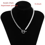 2021 New Fashion Baroque Pearl Chain Necklace Women Collar Wedding Punk Toggle Clasp Circle Lariat Bead Choker Necklaces Jewelry daiiibabyyy