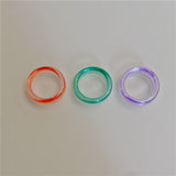 5pcs/1SET Korea 2021 Chic Colorful Transparent Resin Acrylic Rings Hot Morandi Color Women Party aesthetic Jewelry Ring Set daiiibabyyy