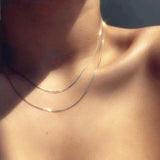 Kpop Women Neck Chain Gold Color Choker Necklaces Thin Chain On The Neck Minimalist Pendant Jewelry 2021 Chocker Collar For Girl daiiibabyyy