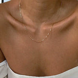Kpop Women Neck Chain Gold Color Choker Necklaces Thin Chain On The Neck Minimalist Pendant Jewelry 2021 Chocker Collar For Girl daiiibabyyy