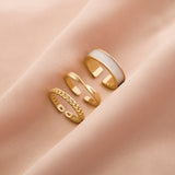 LATS 2021 New Gothic Style Three Piece Opening Rings for Woman Fashion Jewelry European and American Wedding Party Sexy Ring daiiibabyyy