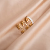 LATS 2021 New Gothic Style Three Piece Opening Rings for Woman Fashion Jewelry European and American Wedding Party Sexy Ring daiiibabyyy
