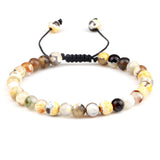 6mm Natural Stone Men Bracelets Charm Tiger Eye Black Beads Bracelet Braided Bangle Adjustable Charm Women Yoga Jewelry pulseras daiiibabyyy
