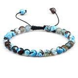 6mm Natural Stone Men Bracelets Charm Tiger Eye Black Beads Bracelet Braided Bangle Adjustable Charm Women Yoga Jewelry pulseras daiiibabyyy