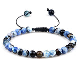 6mm Natural Stone Men Bracelets Charm Tiger Eye Black Beads Bracelet Braided Bangle Adjustable Charm Women Yoga Jewelry pulseras daiiibabyyy