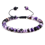 6mm Natural Stone Men Bracelets Charm Tiger Eye Black Beads Bracelet Braided Bangle Adjustable Charm Women Yoga Jewelry pulseras daiiibabyyy