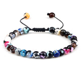 6mm Natural Stone Men Bracelets Charm Tiger Eye Black Beads Bracelet Braided Bangle Adjustable Charm Women Yoga Jewelry pulseras daiiibabyyy
