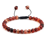 6mm Natural Stone Men Bracelets Charm Tiger Eye Black Beads Bracelet Braided Bangle Adjustable Charm Women Yoga Jewelry pulseras daiiibabyyy