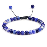 6mm Natural Stone Men Bracelets Charm Tiger Eye Black Beads Bracelet Braided Bangle Adjustable Charm Women Yoga Jewelry pulseras daiiibabyyy