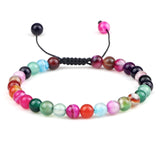 6mm Natural Stone Men Bracelets Charm Tiger Eye Black Beads Bracelet Braided Bangle Adjustable Charm Women Yoga Jewelry pulseras daiiibabyyy