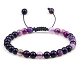 6mm Natural Stone Men Bracelets Charm Tiger Eye Black Beads Bracelet Braided Bangle Adjustable Charm Women Yoga Jewelry pulseras daiiibabyyy