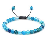 6mm Natural Stone Men Bracelets Charm Tiger Eye Black Beads Bracelet Braided Bangle Adjustable Charm Women Yoga Jewelry pulseras daiiibabyyy