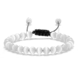 6mm Natural Stone Men Bracelets Charm Tiger Eye Black Beads Bracelet Braided Bangle Adjustable Charm Women Yoga Jewelry pulseras daiiibabyyy