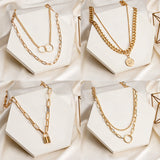 Vintage Golden Chains On The Neck  Choker Necklaces For Women Fashion Punk Metal Multi-layer Necklaces Female Jewelry 2021 Trend daiiibabyyy