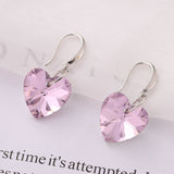 2021 Austria Crystal Silver Plated Earrings Blue Heart of Ocean Shaped Earring for Birthday Gift for Women pendientes mujer moda daiiibabyyy
