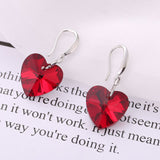 2021 Austria Crystal Silver Plated Earrings Blue Heart of Ocean Shaped Earring for Birthday Gift for Women pendientes mujer moda daiiibabyyy