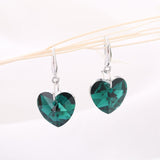 2021 Austria Crystal Silver Plated Earrings Blue Heart of Ocean Shaped Earring for Birthday Gift for Women pendientes mujer moda daiiibabyyy