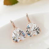2021 Austria Crystal Silver Plated Earrings Blue Heart of Ocean Shaped Earring for Birthday Gift for Women pendientes mujer moda daiiibabyyy
