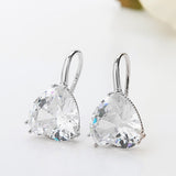 2021 Austria Crystal Silver Plated Earrings Blue Heart of Ocean Shaped Earring for Birthday Gift for Women pendientes mujer moda daiiibabyyy