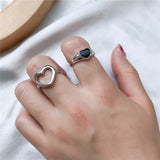 7PCS/SET Korea Fashion Mixed Minimalist Ring Set Geometric Round Metal Gold Silver Color Cuff Open Rings Jewelry For Women daiiibabyyy