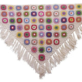 2021 Pure Handmade Retro Mori Girl Mori Arts Fan Knit Hollow Scarf Shawl Original Triangle Scarf Tassel Cape daiiibabyyy