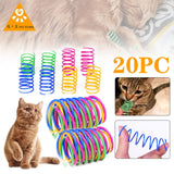 4/8/16/20pcs Kitten Cat Toys Wide Durable Heavy Gauge Cat Spring Toy Colorful Springs Cat Pet Toy Coil Spiral Springs Pet Intera