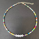 Fashion Bohemia Handmade Diy Rice Bead Necklace Letter Lucky Love Angel Choker Clavicular Chain Colorful Female Beach Jewelry daiiibabyyy
