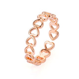 LATS Gold Silver Color Hollowed-out Heart Shape Open Ring Design Cute Fashion Love Jewelry for Women Girl Child Gifts Adjustable daiiibabyyy