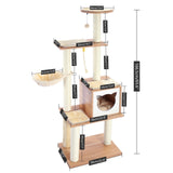 Cat Tree Cat Tower with Scratching Posts and Plush Condo Cat Furniture for Small Spaces Multi-Level Stand House Activity Tower daiiibabyyy