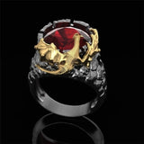 Milangirl Creative Personality King Horse Two-tone Knight Rings for Men Hip Hop Punk Style Fashion  Rings daiiibabyyy