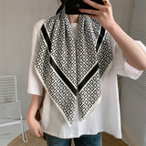 90cm * 90cm Design Scarf Lady Shawl Printed Silk Felt Headscarf Scarf Lady Headscarf Square Scarf Lady Wrap Scarf 2021 daiiibabyyy