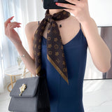 90cm * 90cm Design Scarf Lady Shawl Printed Silk Felt Headscarf Scarf Lady Headscarf Square Scarf Lady Wrap Scarf 2021 daiiibabyyy